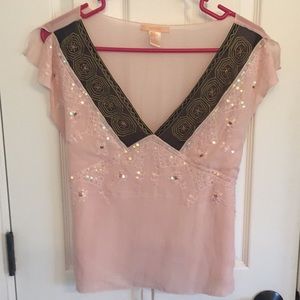 Forever 21 sheer pink top with sequins